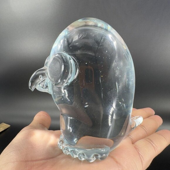 Lucio Zanetti Murano Clear Glass Big Eyed Bird Owl Whimsical Italian Glass VTG - Picture 14 of 15